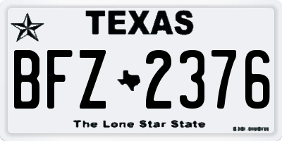 TX license plate BFZ2376