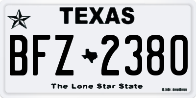 TX license plate BFZ2380