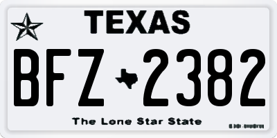 TX license plate BFZ2382