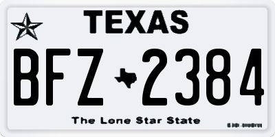 TX license plate BFZ2384