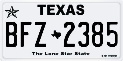 TX license plate BFZ2385