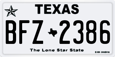 TX license plate BFZ2386