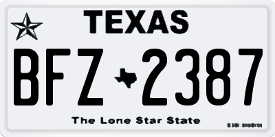 TX license plate BFZ2387