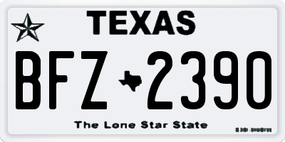 TX license plate BFZ2390