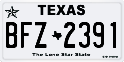 TX license plate BFZ2391