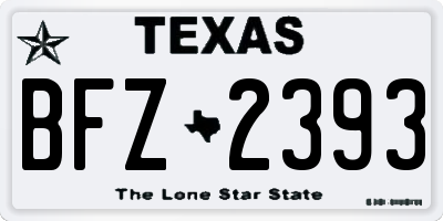 TX license plate BFZ2393