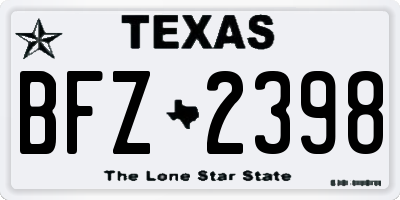 TX license plate BFZ2398