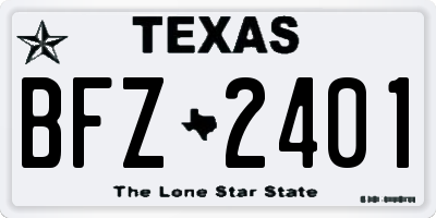 TX license plate BFZ2401