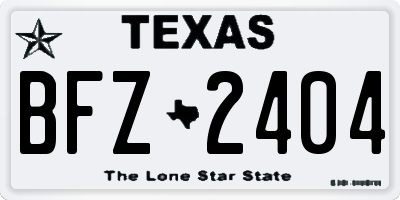 TX license plate BFZ2404