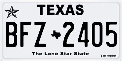 TX license plate BFZ2405