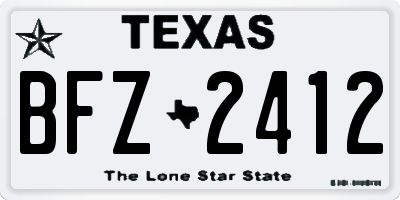 TX license plate BFZ2412