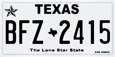 TX license plate BFZ2415