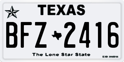 TX license plate BFZ2416