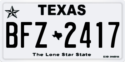 TX license plate BFZ2417