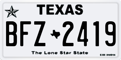 TX license plate BFZ2419