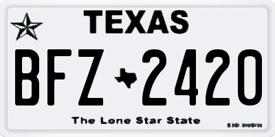 TX license plate BFZ2420