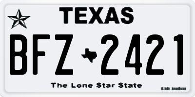 TX license plate BFZ2421