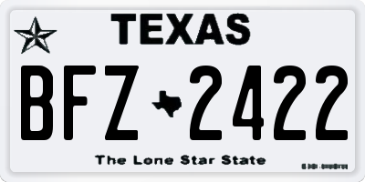 TX license plate BFZ2422