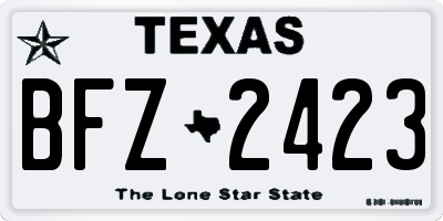 TX license plate BFZ2423