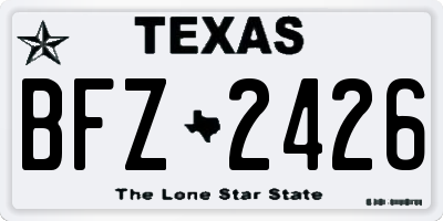 TX license plate BFZ2426