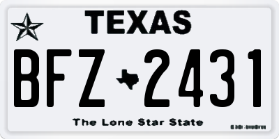 TX license plate BFZ2431