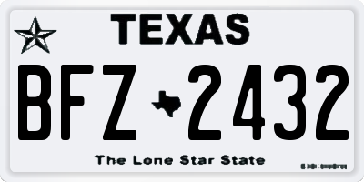 TX license plate BFZ2432