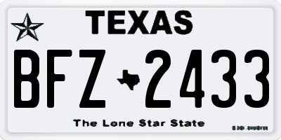 TX license plate BFZ2433