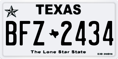 TX license plate BFZ2434