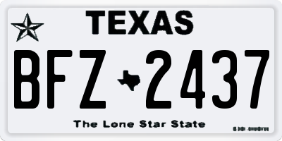 TX license plate BFZ2437