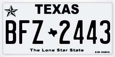 TX license plate BFZ2443