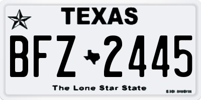 TX license plate BFZ2445