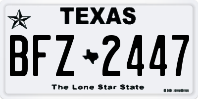 TX license plate BFZ2447