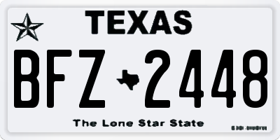 TX license plate BFZ2448