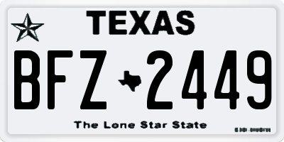 TX license plate BFZ2449