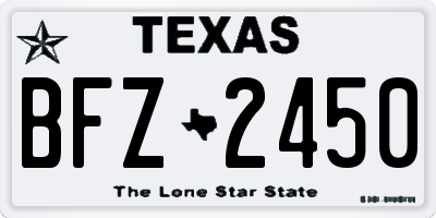 TX license plate BFZ2450