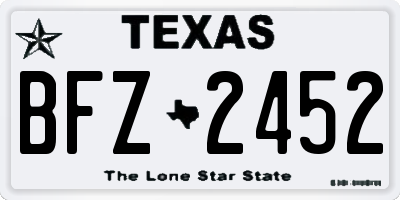 TX license plate BFZ2452