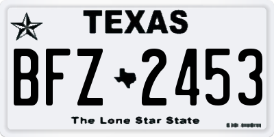 TX license plate BFZ2453