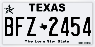TX license plate BFZ2454