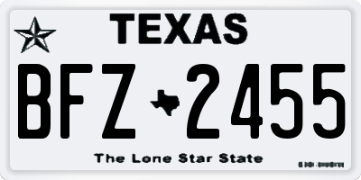 TX license plate BFZ2455