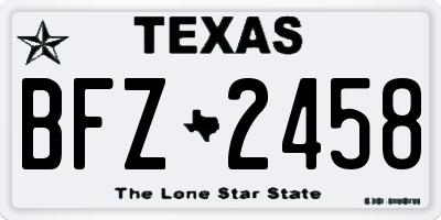 TX license plate BFZ2458