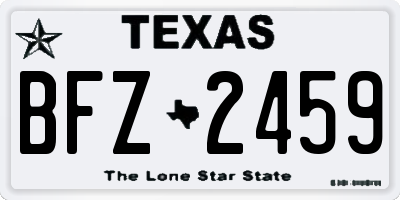 TX license plate BFZ2459
