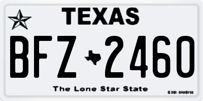 TX license plate BFZ2460