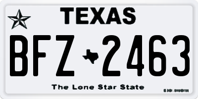 TX license plate BFZ2463