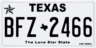TX license plate BFZ2466