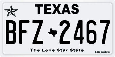 TX license plate BFZ2467