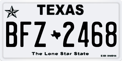 TX license plate BFZ2468