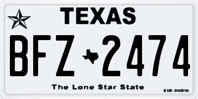 TX license plate BFZ2474