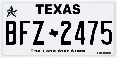 TX license plate BFZ2475