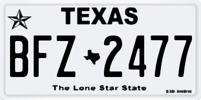 TX license plate BFZ2477