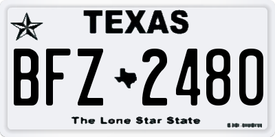 TX license plate BFZ2480